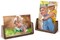 2 Pack 5x7 Inch Rustic Wooden Photo Frames with Walnut Base and Acrylic Glass (Horizontal + Vertical)